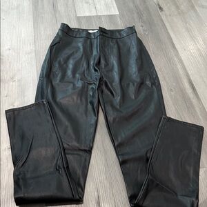 Elegant Black Skinny Leather Pants